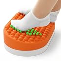 Foot Rest for Under Desk at Work, Home Office Foot Stool, Ottoman Foot Massager for Plantar Fasciitis Relief, Soft Silicone Footrests, Anti-Fatigue (Orange)