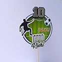 Football Birthday Cake Topper with Custom Name &amp; Age | Handcrafted Sports Theme Cake Decoration