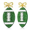 Football Bow Earrings for Women Game Day Football Mom Shirt Essentials Acrylic Cheer Dangle Earrings Game Day Outfits Accessories Sports Fans Jewelry Gift