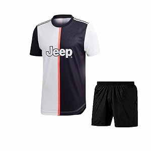football jersey juvnts ronaldo with black shorts- for mens and sports jersey for mens and boys football team 21-22 age 4-xxl