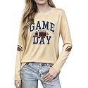 Football Shirts for Women Game Day Shirt Football Outfits Long Sleeve Tee Tops