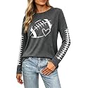 Football Shirts for Women Game Day Shirt Football Outfits Long Sleeve Tee Tops