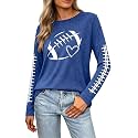 Football Shirts for Women Game Day Shirt Football Outfits Long Sleeve Tee Tops