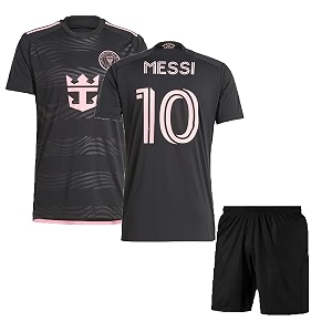 football soccer barce messi 10 jersey set football t-shirt with black shorts kid39s boy39s amp men39s