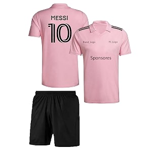 football soccer barce messi 10 jersey set football t-shirt with black shorts kid39s boy39s amp men39s