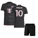 Football Soccer Barce Messi 10 Jersey Set Football T-Shirt with Black Shorts (Kid's, Boy's &amp; Men's)