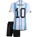 Football Soccer Barce Messi 10 Jersey Set Football T-Shirt with Black Shorts (Kid's, Boy's &amp; Men's)