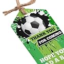 Football Theme Thank You Cards/Tags – 2 x 3.5 Inches, 250 GSM Cardstock – Black, White, Green, Dark Green – 30 Pcs – Perfect for Football Parties, Birthdays, Return Gifts, and Party Favors