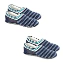 Footmate Anti Skid/Slip Slipper Socks (2 Pair Pack) – Lightweight Rubber Grip Slippers Sock For Women &amp; Men | Ultrasoft Comfort Slipper Shoes For Office, Home, Outdoor &amp; Indoor