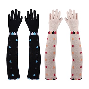 footmate womens summer sun protection hand gloves  cotton printed long sleeves gloves  full hand gloves for protection from sun burnheatpollution  stylish arm sleeves