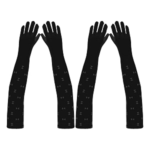 footmate womens summer sun protection hand gloves  cotton printed long sleeves gloves  full hand gloves for protection from sun burnheatpollution  stylish arm sleeves