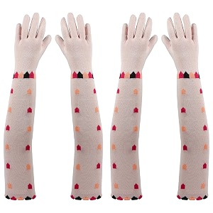footmate womens summer sun protection hand gloves  cotton printed long sleeves gloves  full hand gloves for protection from sun burnheatpollution  stylish arm sleeves