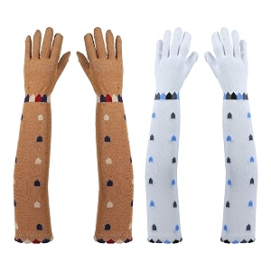 footmate womens summer sun protection hand gloves  cotton printed long sleeves gloves  full hand gloves for protection from sun burnheatpollution  stylish arm sleeves