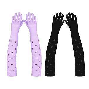 footmate womens summer sun protection hand gloves  cotton printed long sleeves gloves  full hand gloves for protection from sun burnheatpollution  stylish arm sleeves