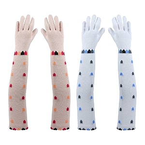 footmate womens summer sun protection hand gloves  cotton printed long sleeves gloves  full hand gloves for protection from sun burnheatpollution  stylish arm sleeves