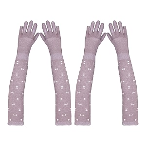 footmate womens summer sun protection hand gloves  cotton printed long sleeves gloves  full hand gloves for protection from sun burnheatpollution  stylish arm sleeves