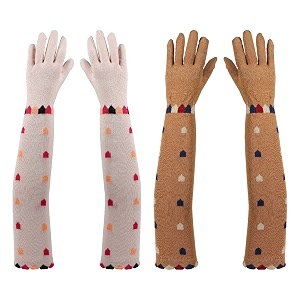 footmate womens summer sun protection hand gloves  cotton printed long sleeves gloves  full hand gloves for protection from sun burnheatpollution  stylish arm sleeves