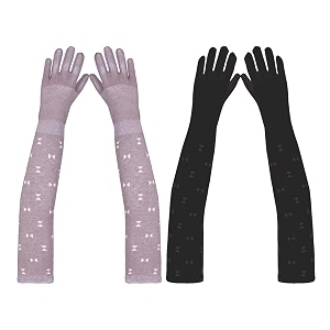 footmate womens summer sun protection hand gloves  cotton printed long sleeves gloves  full hand gloves for protection from sun burnheatpollution  stylish arm sleeves