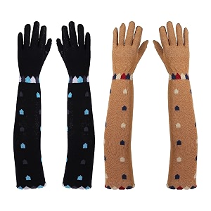 footmate womens summer sun protection hand gloves  cotton printed long sleeves gloves  full hand gloves for protection from sun burnheatpollution  stylish arm sleeves