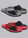 Footox Slippers for Men | Slides for Men | Clogs for Men | Flipflop for Men Men Slippers (Grey, Red , 6)