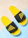 Footox Slippers for Men | Slides for Men | Clogs for Men | Flipflop for Men Men Slides (Yellow, Black , 7)