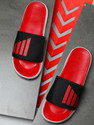 Footox Slippers for Men | Slides for Men | Clogs for Men | Flipflop for Men Men Slides (Red, Black , 6)