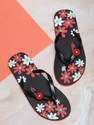 Footox Slippers for Women | Slides for Women | Clogs for Women | Flipflop for Women Women Slides (Black, Red , 6)