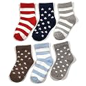 FOOTPRINTS Organic cotton Kids Socks - Pack of 6 Pairs - Star Stripe
