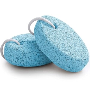 footvital lava pumice stone for feet  natural foot callus remover for soft smooth skin  pedicure spa tool with hanging rope  multicolor pack of 2
