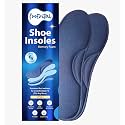 Footvital Memory Foam Shoe Insoles - Size 6 (Blue) (2 Pairs) – Comfort Cushion Insoles for Men &amp; Women, Shock Absorbing Shoe Inserts for Everyday Walking, Work Shoes &amp; Sneakers – Soft Fit Foot Support