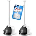 FORASTO 2Pack Toilet Plunger with Holder - Heavy Duty Bathroom Tools