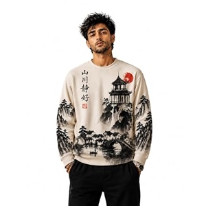 FORCE Mens Stylish Round Neck Printed Full