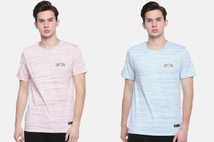 Force NXT Self Design Men Round Neck