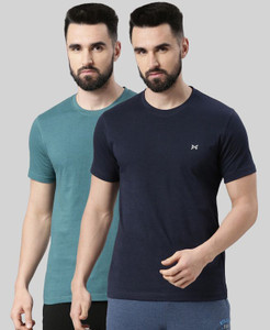 Force NXT Solid Men Round Neck Navy