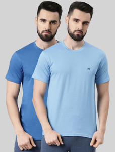 Force NXT Solid Men Round Neck Blue