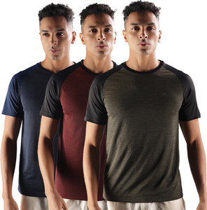 Force NXT Solid Men Round Neck Multicolor