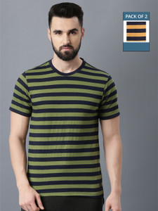 Force NXT Striped Men Round Neck Multicolor
