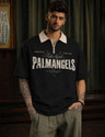 Force Printed Men Zip Neck Black T-Shirt