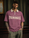 Force Printed Men Zip Neck Pink T-Shirt