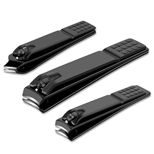 force24 - nail clippers set ultra sharp sturdy fingernail toenail clipper nail cutters set for men women adult nail cutter set for thick toenails amp nails black set of 3 without box