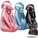 ForceWave Silky Satin Durags 3 Pieces and 1 Wave Cap Pack for Men Waves