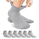 Forcool 6-Pair Diabetic Loose Top Ankle Cotton Socks for Men Women