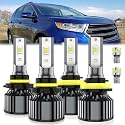 For Ford Edge 2007-2010 & 2015-2023 Light Bulbs, Integrated Hi-Lo Beam And License Plate Light Combo, Plug-and-Play Installation, 6 Pack