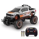 Ford F150 Raptor R 2WD Remote Control Truck with Working Lights and Sounds. Officially Licensed, 1:10 Scale RC Toy, 2.4GHz, Remote Batteries Included, USB Charge - White - Great Gift