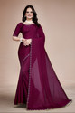 FORECAL Embroidered Bollywood Georgette Saree (Purple)
