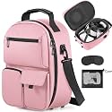 FOREGOER Carrying Case for Meta Quest 3/Oculus Quest 2, Hard Travel Storage Case Compatible with Meta Oculus Quest 2 Headset, Quest Pro and Accessories, VR All-in-One Gaming Headset (Pink)