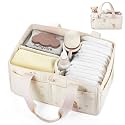 FOREGOER Diaper Caddy Organizer,Soft Cotton Baby Storage Basket with Handle