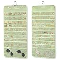FOREGOER Hanging Jewelry Organizer 88 Zippered Pocket, 2-Sided,1 Pack Green