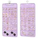 FOREGOER Hanging Jewelry Organizer 88 Zippered Pocket,2-Sided,1 Pack Purple