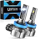 FORENNER h11 fog light bulbs, Brightest 8000% 6500K 80K+ Hours Lifespan H8 Headlight Bulb Retainer, IP68 1:1 Mini Size with Cooling Fan, Plug and Play